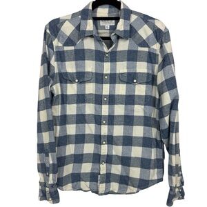 Lucky Brand | Blue and White Plaid Button Down Shirt Sz S